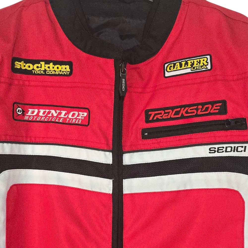 Sedici Red Black Motorcycle Podio Jacket Trackside‎ Motocross Racing 2XL - Picture 3 of 10